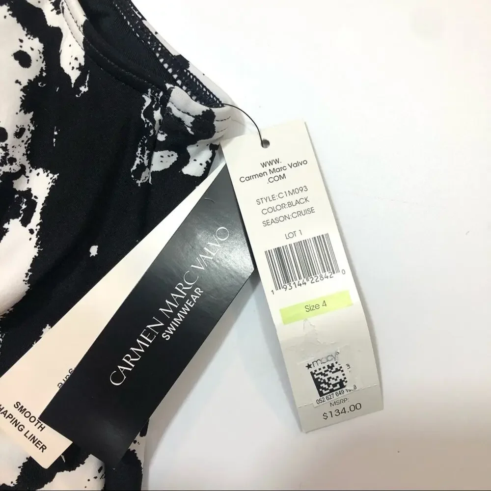 Carmen Marc Valvo One Piece Swimsuit Front Ring